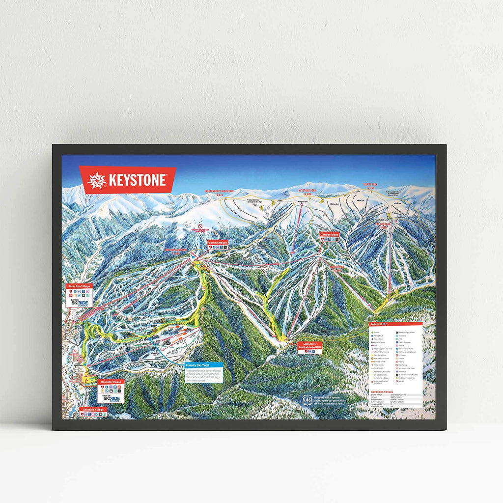 Keystone Ski Resort | Trail Map Poster. Unframed, Framed, or Canvas ...