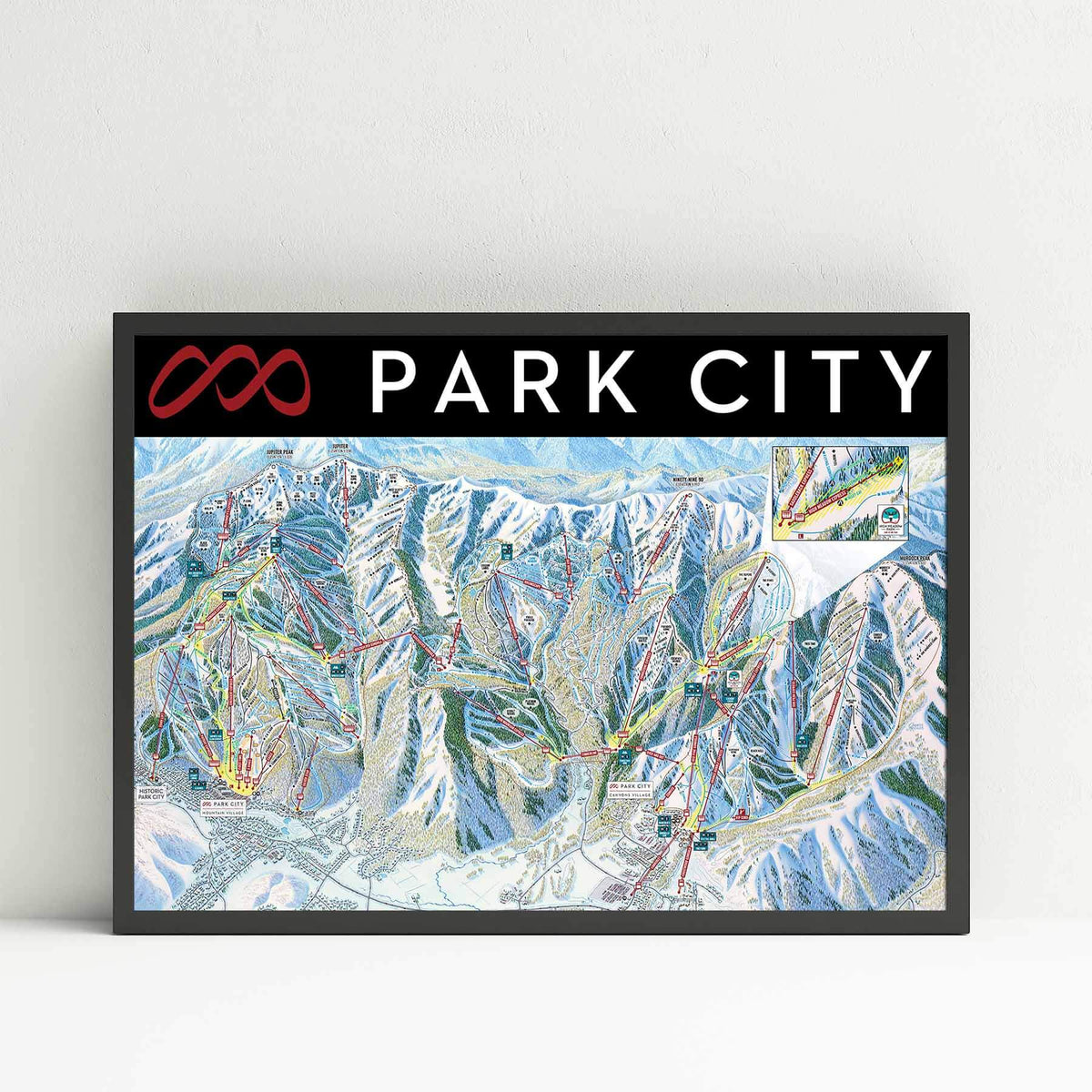 Park City Ski Resort Trail Map Poster – Mtns Co