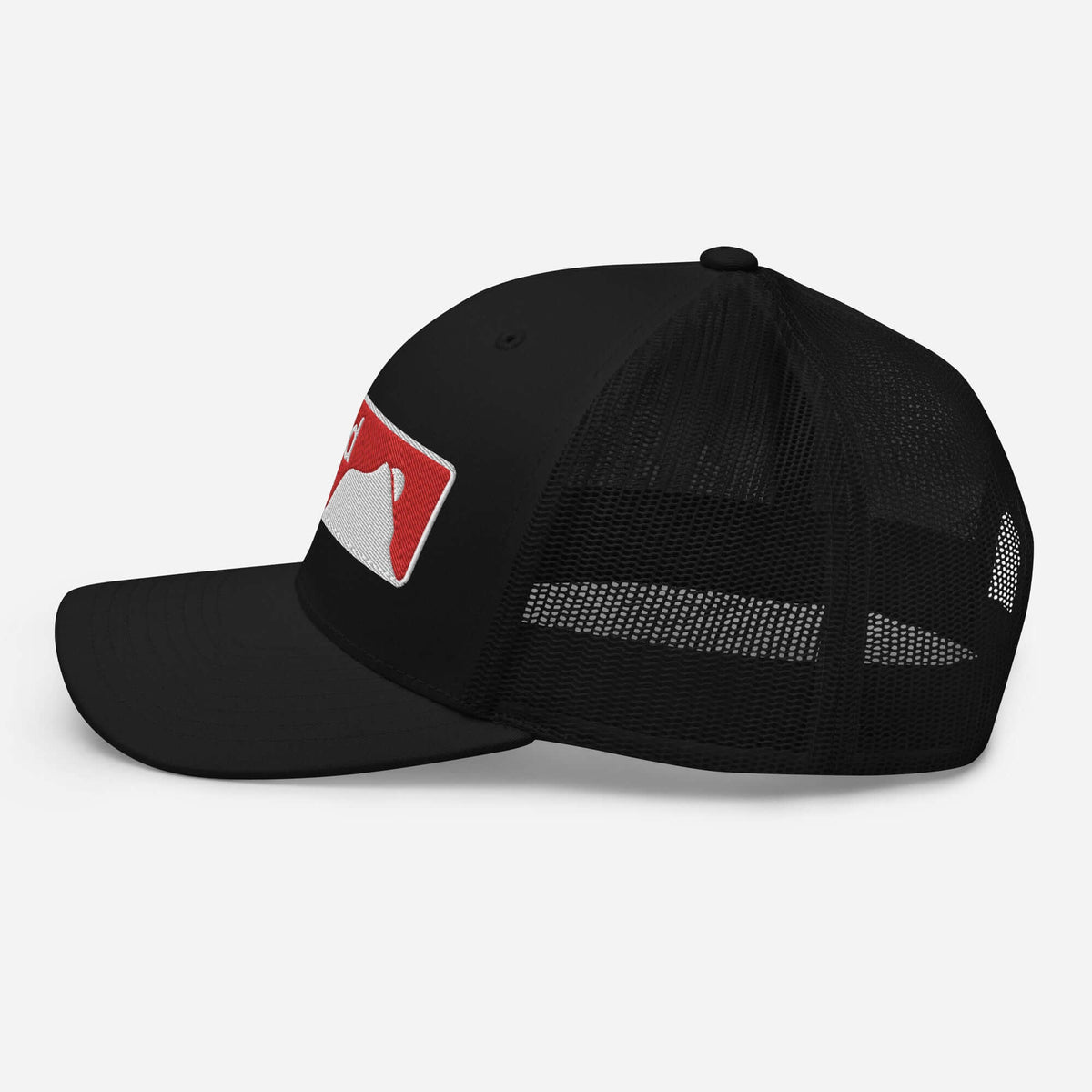 Crested Butte Trucker Hat by Mtns Co featuring mesh back and trail map logo for official licensed ski resort apparel.