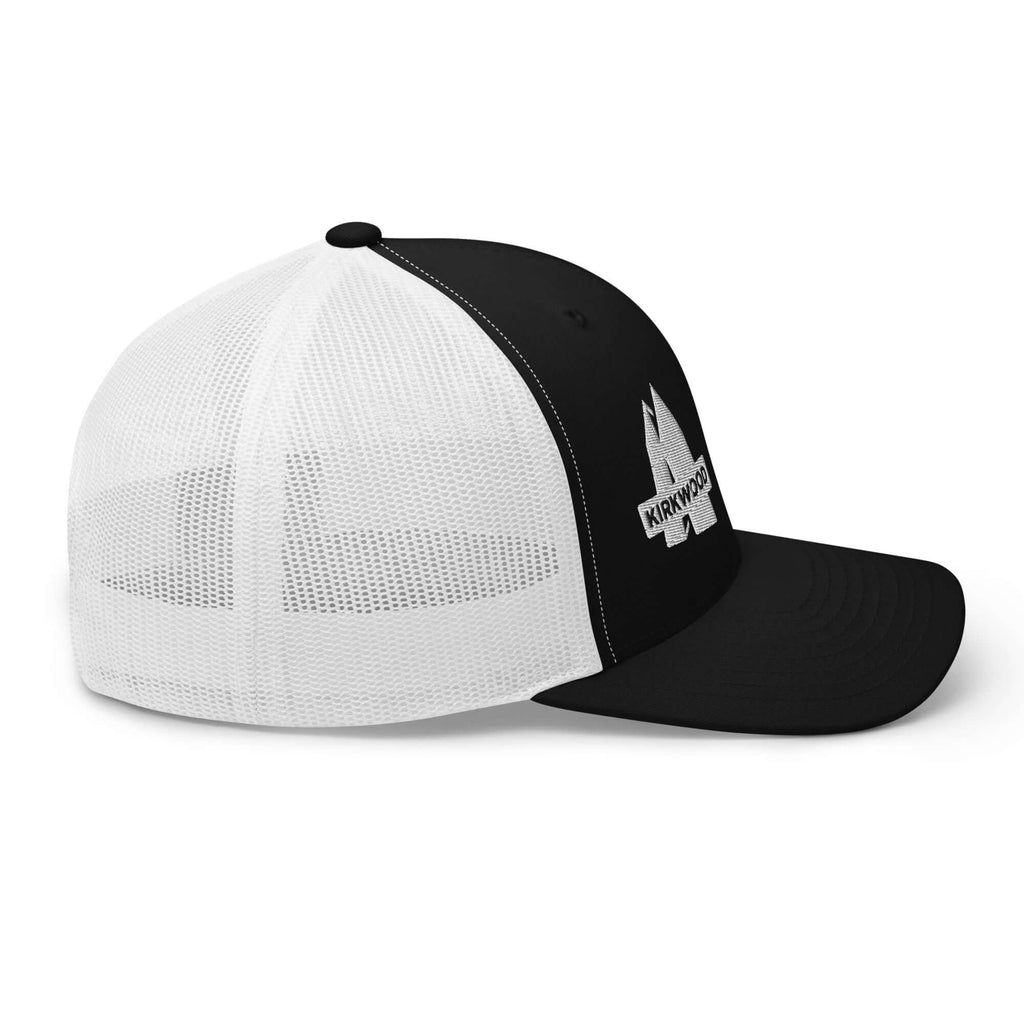 Kirkwood Trucker Hat from Mtns Co with structured design and breathable mesh back, official licensed ski resort apparel.