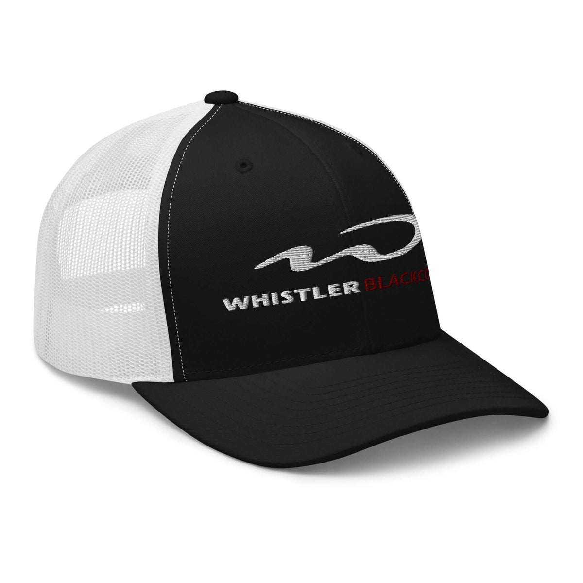 Whistler Blackcomb Trucker Hat by Mtns Co, official licensed ski resort apparel with a classic structured fit.