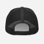 Back view of the Crested Butte Trucker Hat by Mtns Co with breathable mesh and adjustable snap closure.