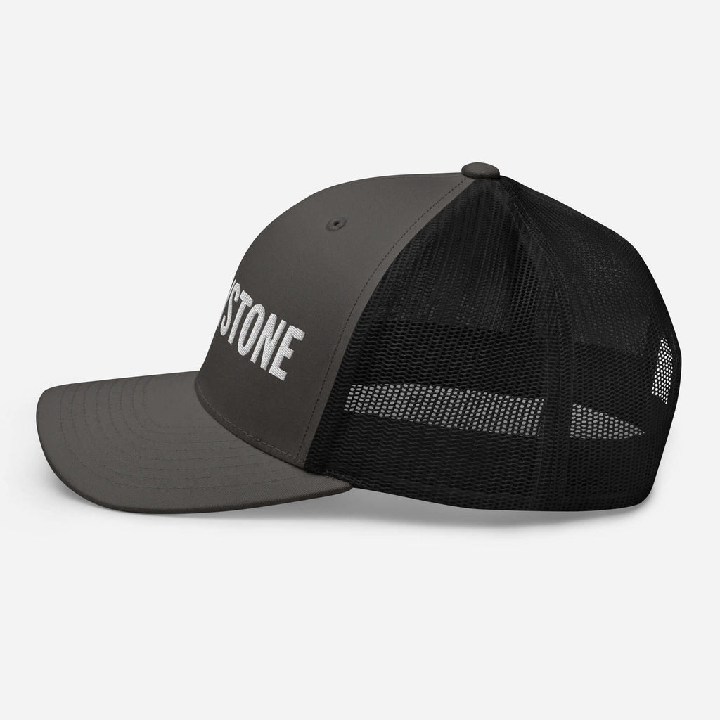 Keystone Trucker Hat by Mtns Co, official licensed ski resort apparel, featuring breathable mesh back and adjustable fit.