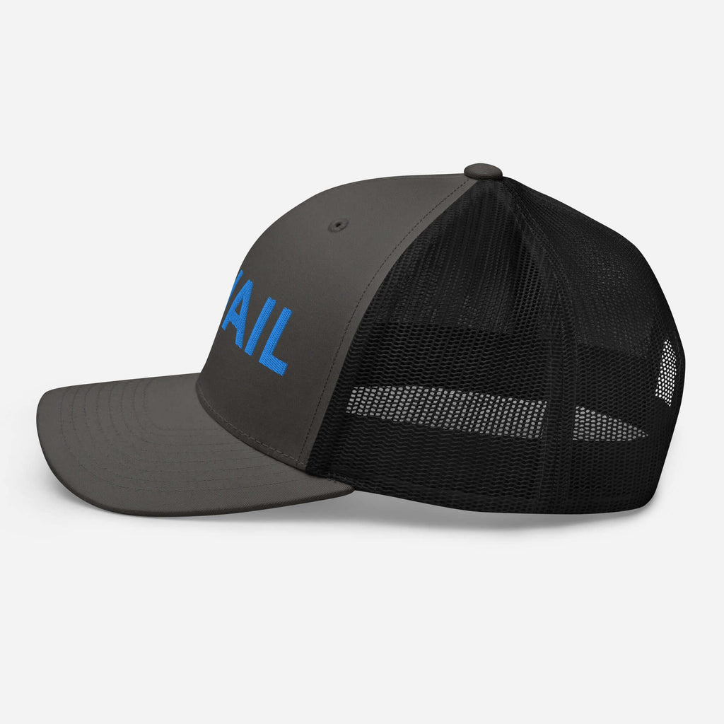 Vail Trucker Hat by Mtns Co, featuring mesh back for airflow and a structured design, perfect for sunny days.