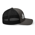 Kirkwood Trucker Hat by Mtns Co, official licensed ski resort apparel featuring breathable mesh and trail map logo.