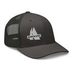 Kirkwood Trucker Hat by Mtns Co, official licensed ski resort apparel with Trail Map Logo, perfect for sunny adventures.