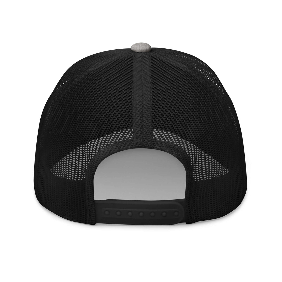 Breckenridge Trucker Hat back view showcasing breathable mesh design for airflow by Mtns Co, official licensed ski resort apparel.
