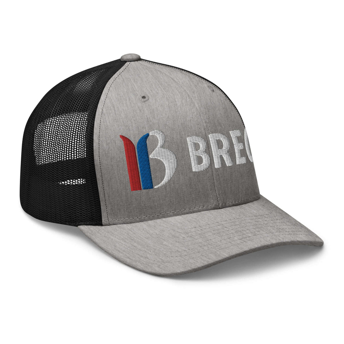 Breckenridge Trucker Hat by Mtns Co, official licensed ski resort apparel featuring a breathable mesh back and adjustable fit.