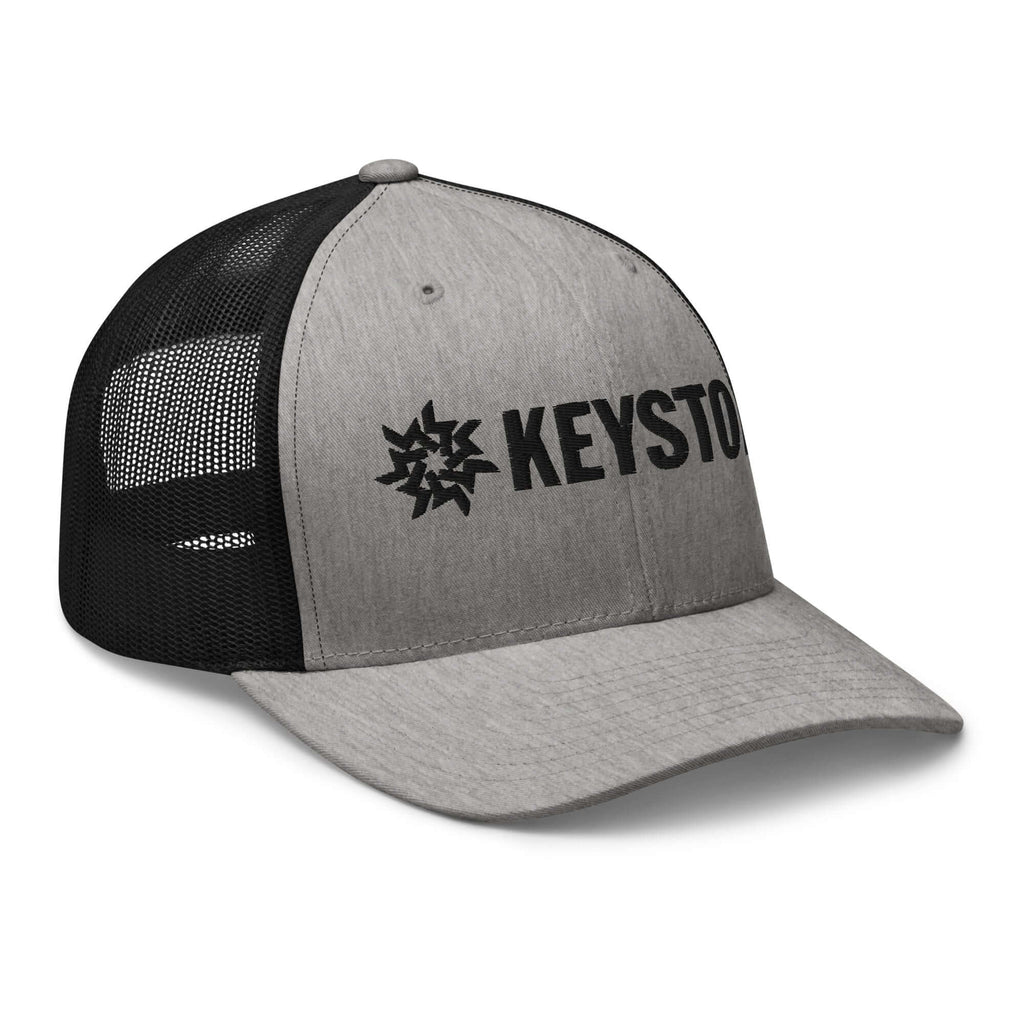Keystone Trucker Hat by Mtns Co, official licensed ski resort apparel with trail map logo for summer adventures.