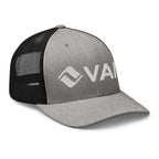 Vail Trucker Hat from Mtns Co, official licensed ski resort apparel with trail map logo, perfect for sunny mountain adventures.