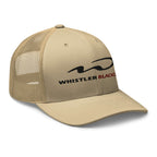 Whistler Blackcomb Trucker Hat by Mtns Co, official licensed ski resort apparel with trail map logo.