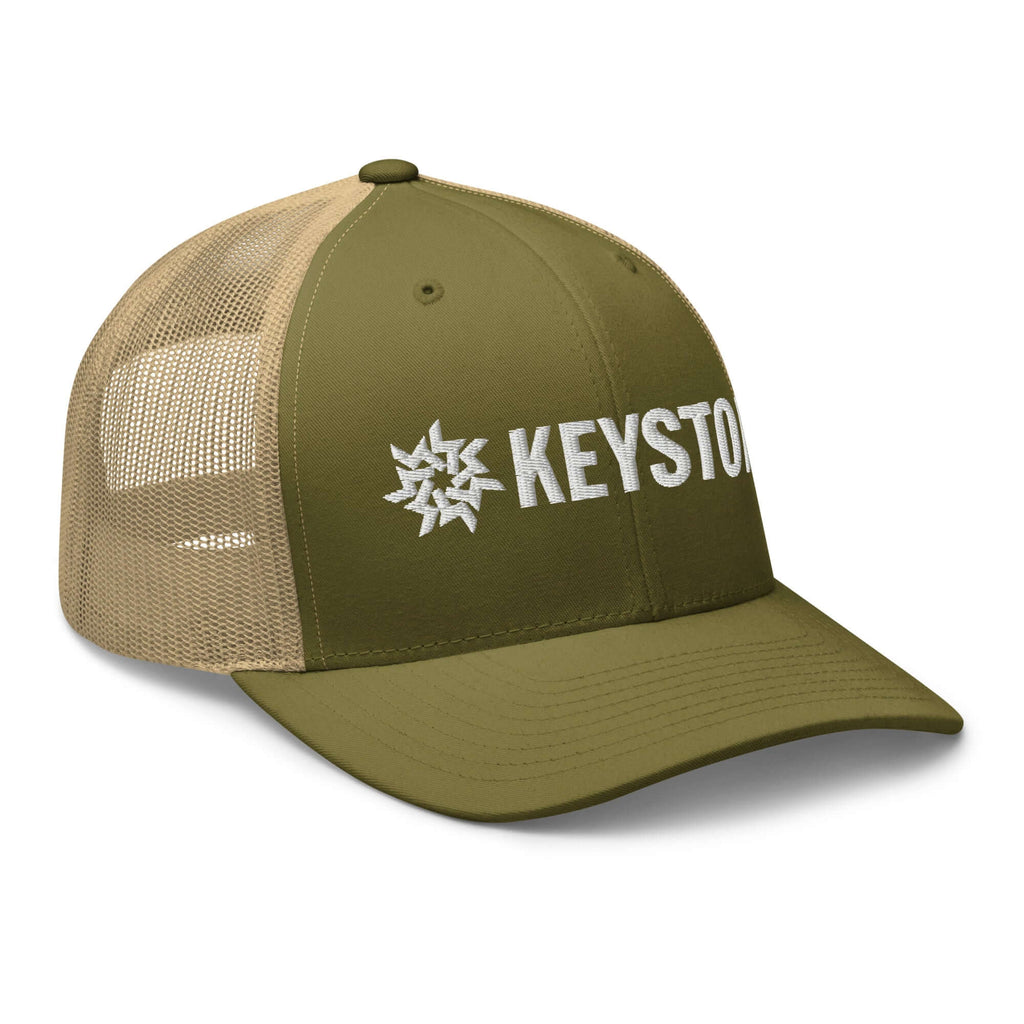 Keystone Trucker Hat by Mtns Co, official licensed ski resort apparel with a stylish design and breathable mesh back.