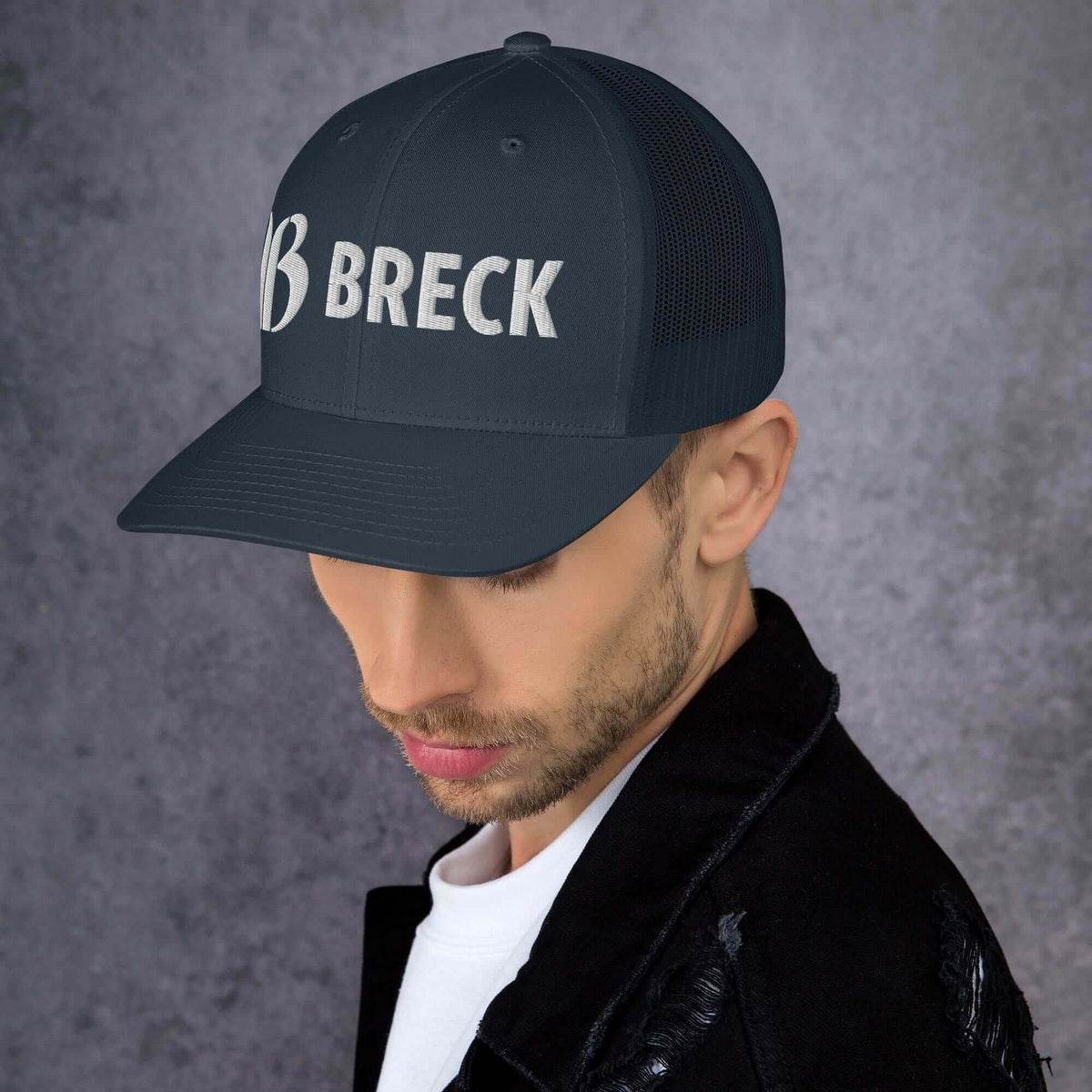 Breckenridge Trucker Hat by Mtns Co, featuring official licensed ski resort apparel with Trail Map Logo.