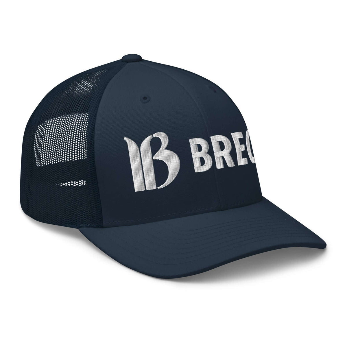 Breckenridge Trucker Hat from Mtns Co featuring official licensed ski resort apparel and trail map logo.