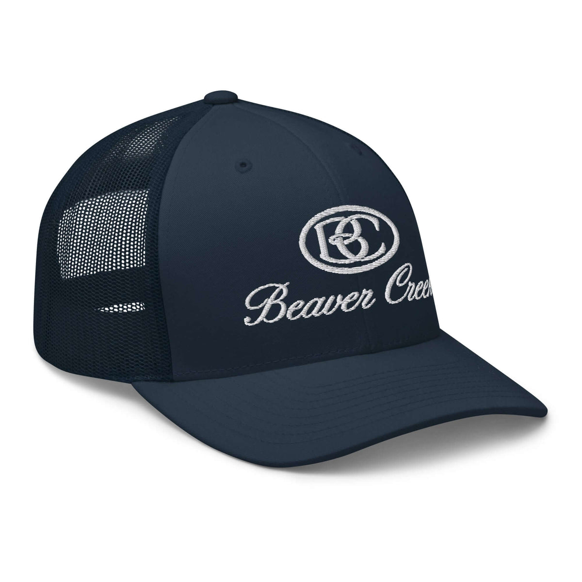 Beaver Creek Trucker Hat by Mtns Co featuring official licensed ski resort apparel and Trail Map Logo.