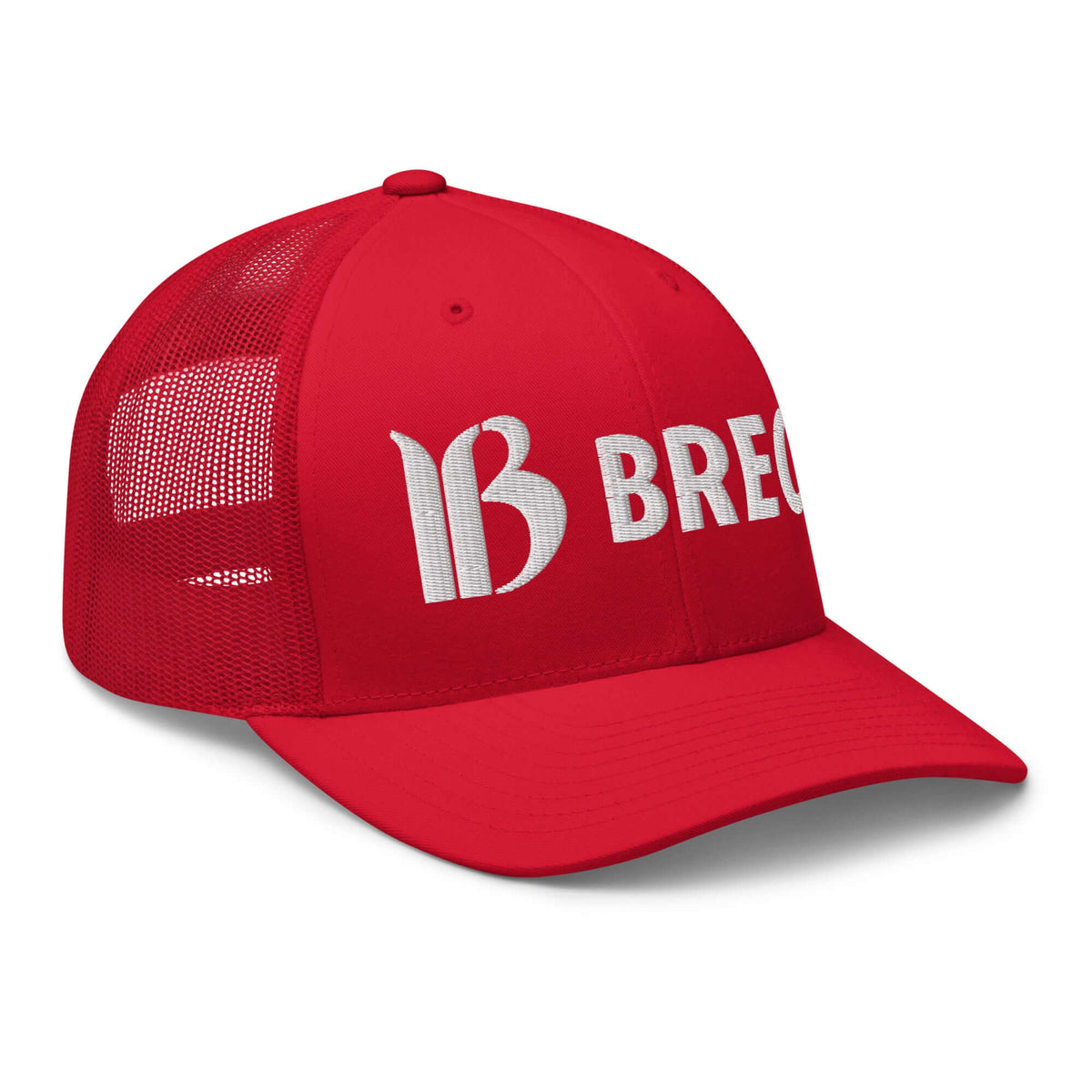 Breckenridge Trucker Hat from Mtns Co featuring breathable mesh back and bold logo, official licensed ski resort apparel.