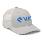 Vail Trucker Hat by Mtns Co, official licensed ski resort apparel with breathable mesh for warm weather.