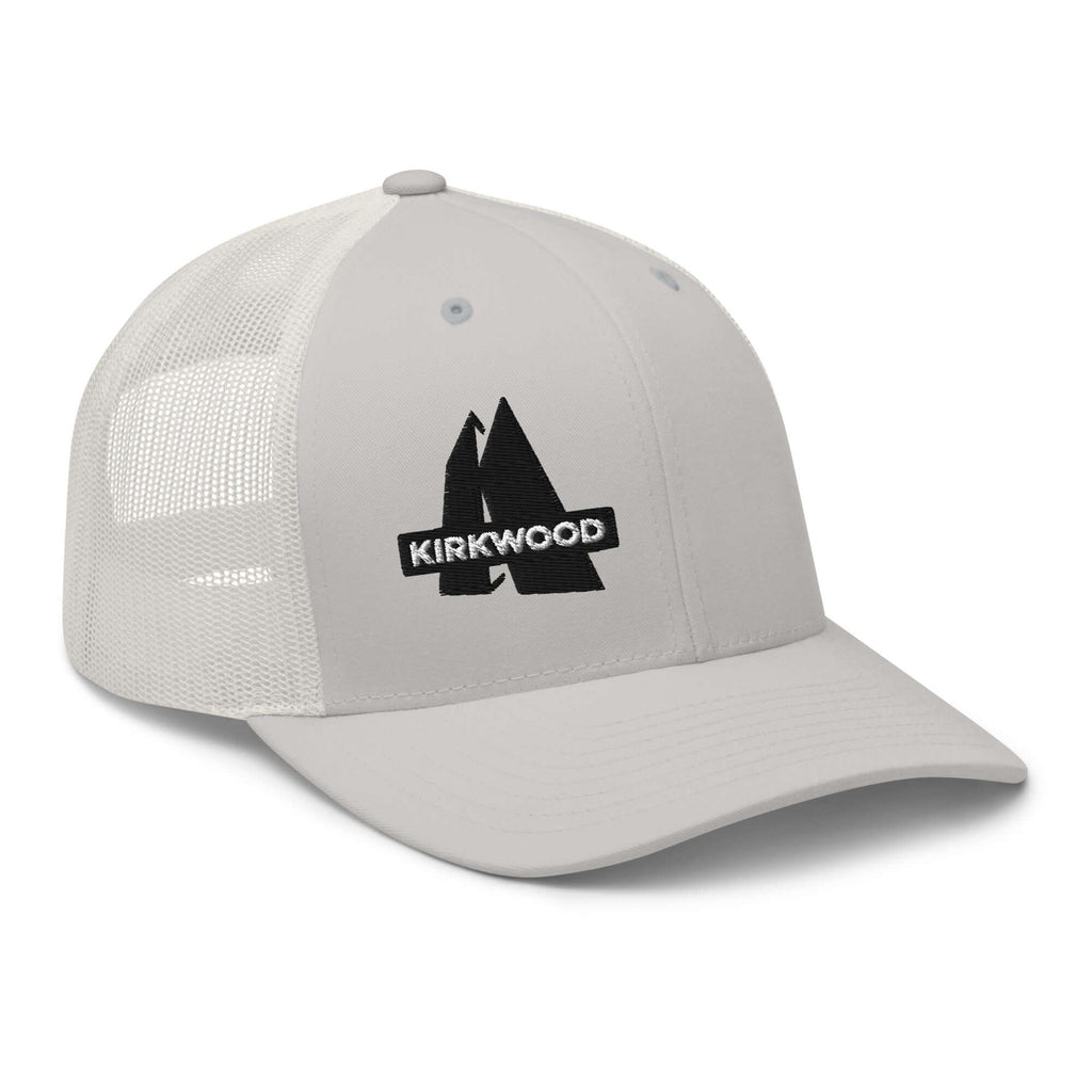 Kirkwood Trucker Hat by Mtns Co, official licensed ski resort apparel featuring a structured design and breathable mesh back.