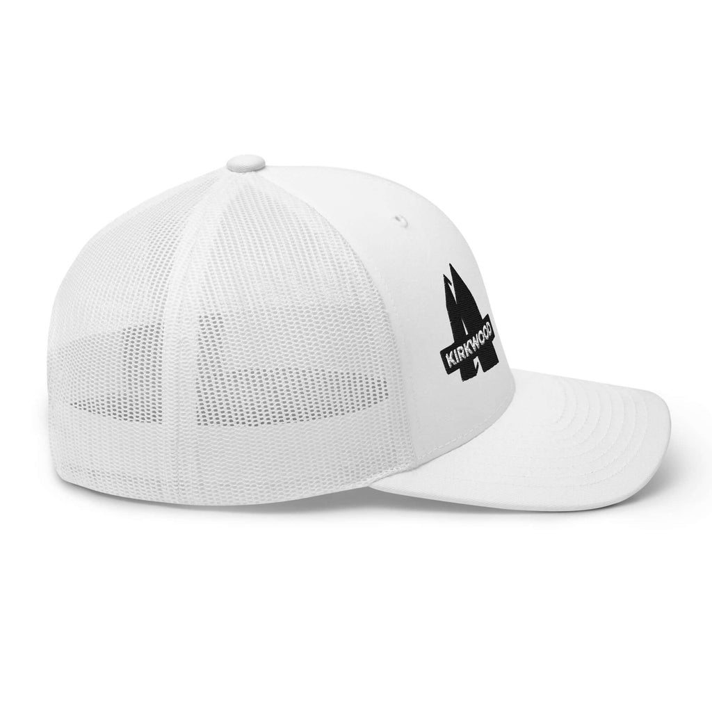 Kirkwood Trucker Hat by Mtns Co, featuring a breathable mesh back and official licensed ski resort apparel design.