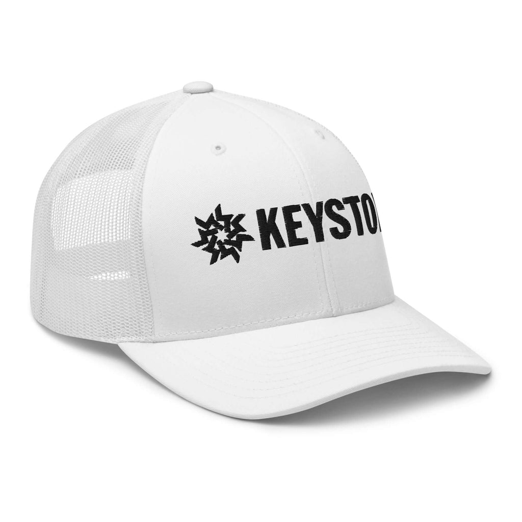 Keystone Trucker Hat by Mtns Co, official licensed ski resort apparel with Trail Map Logo, perfect for sunny outdoor adventures.