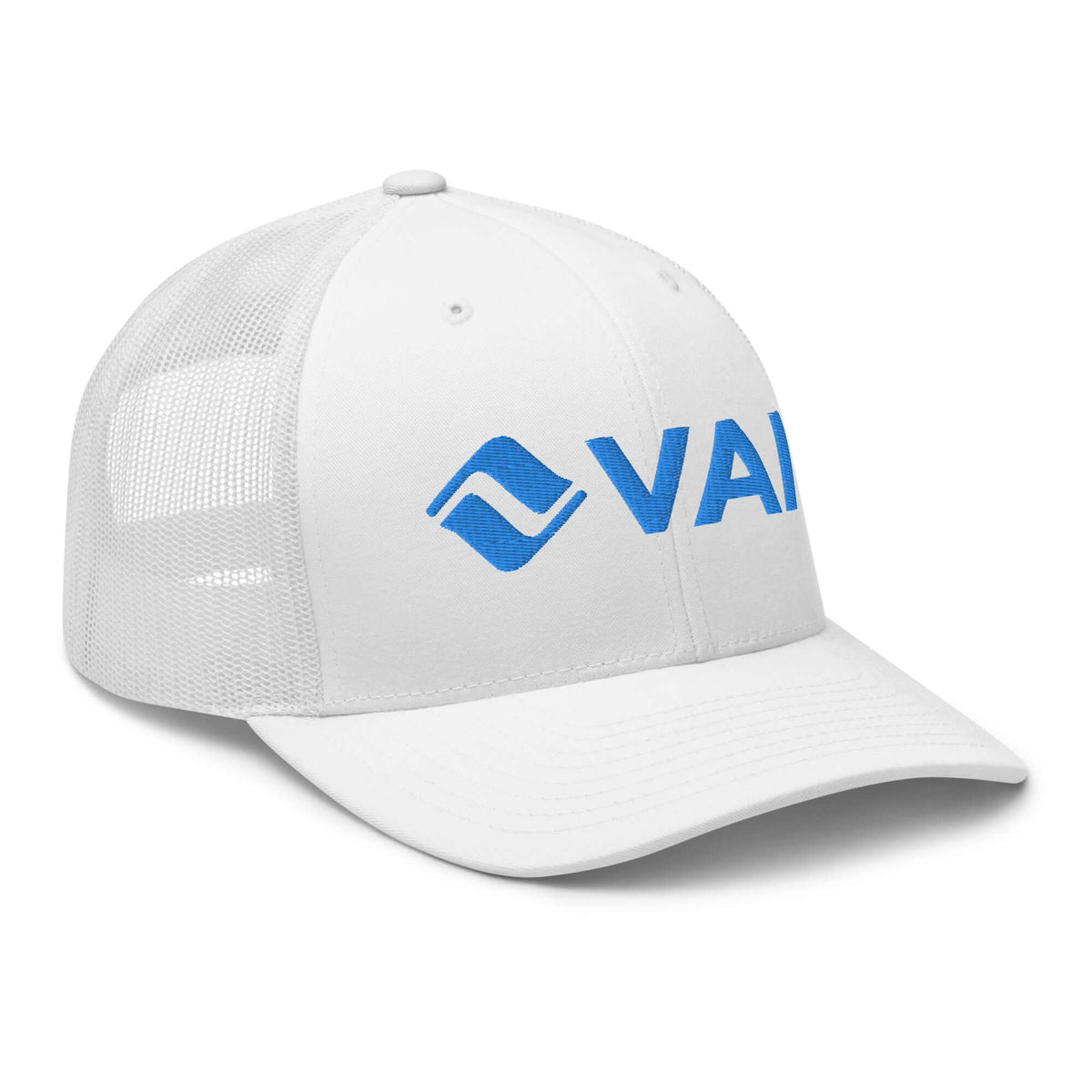 Vail Trucker Hat from Mtns Co, featuring a structured design and mesh back for breathability, perfect for adventure.
