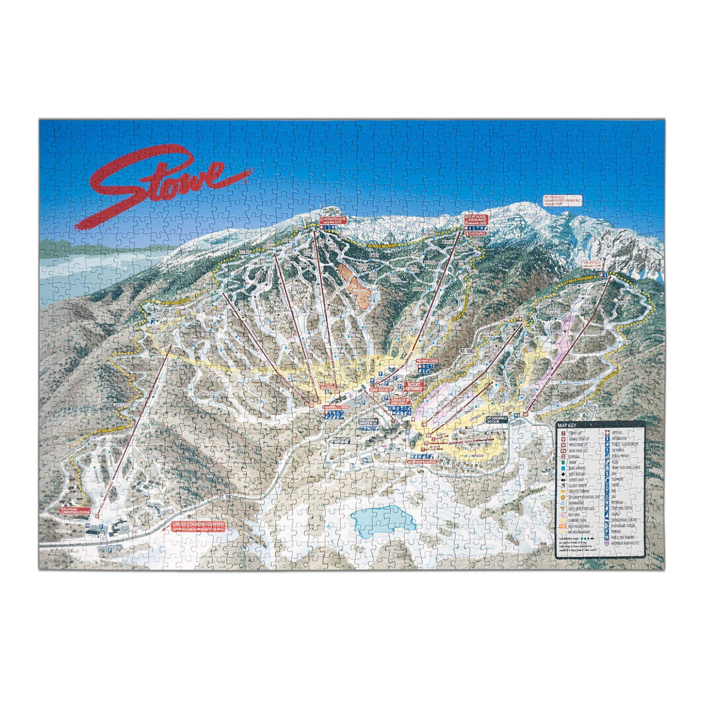 Stowe Ski Resort Jigsaw Puzzle – 500 Pieces featuring the official ski trail map by Mtns Co.