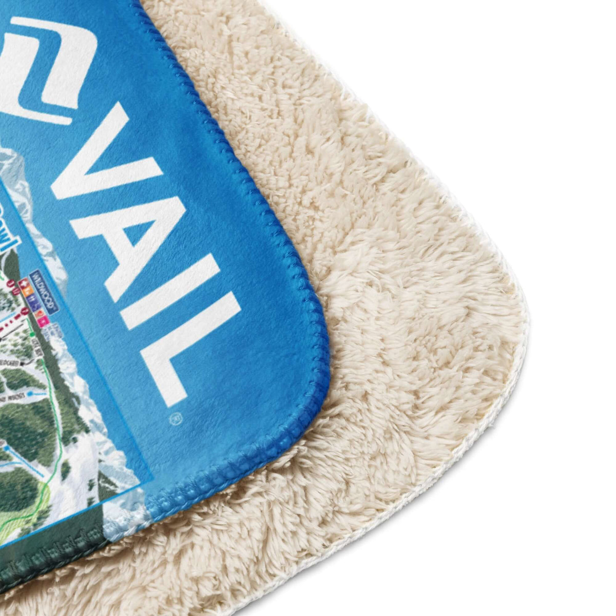 Vail Sherpa Blanket | Ski Resort Trail Map Throw Blanket by Mtns Co, featuring soft sherpa fabric and official trail map design.