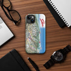 Stowe Trail Map Rugged iPhone Case by Mtns Co, featuring the official ski resort trail map design.