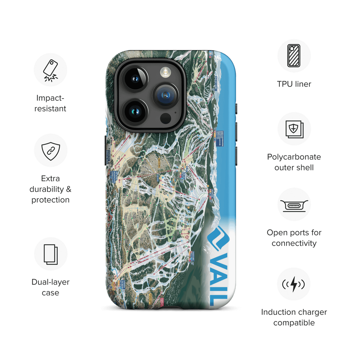 Vail Trail Map Rugged iPhone Case – Mtns Co