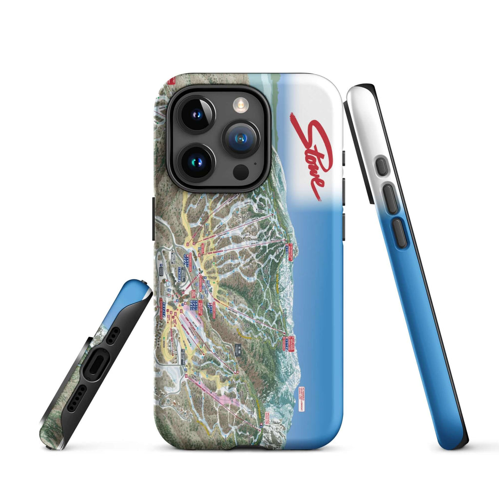 Stowe Trail Map Rugged iPhone Case by Mtns Co featuring the official trail map design. Perfect dual-layer protection.