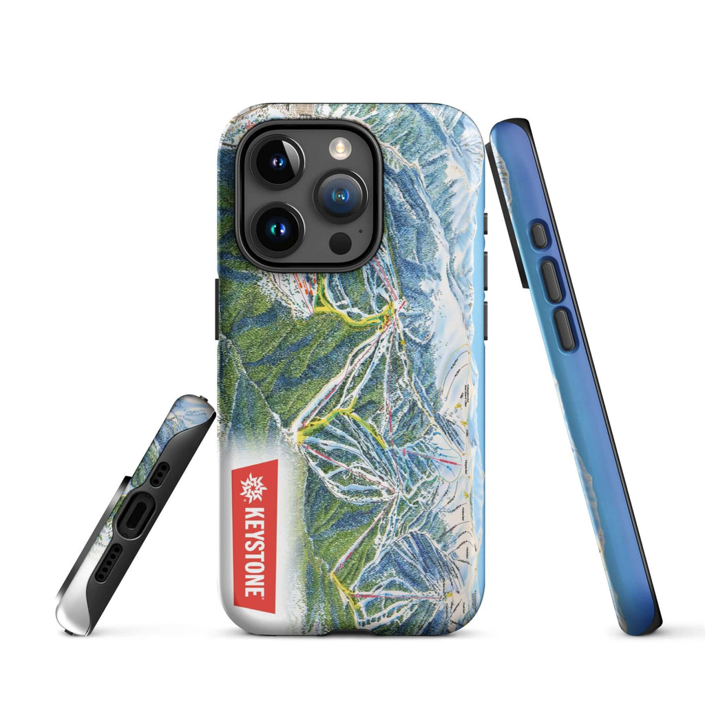 Keystone Trail Map Rugged iPhone Case with Mtns Co Trail Map Logo for ultimate protection and style.