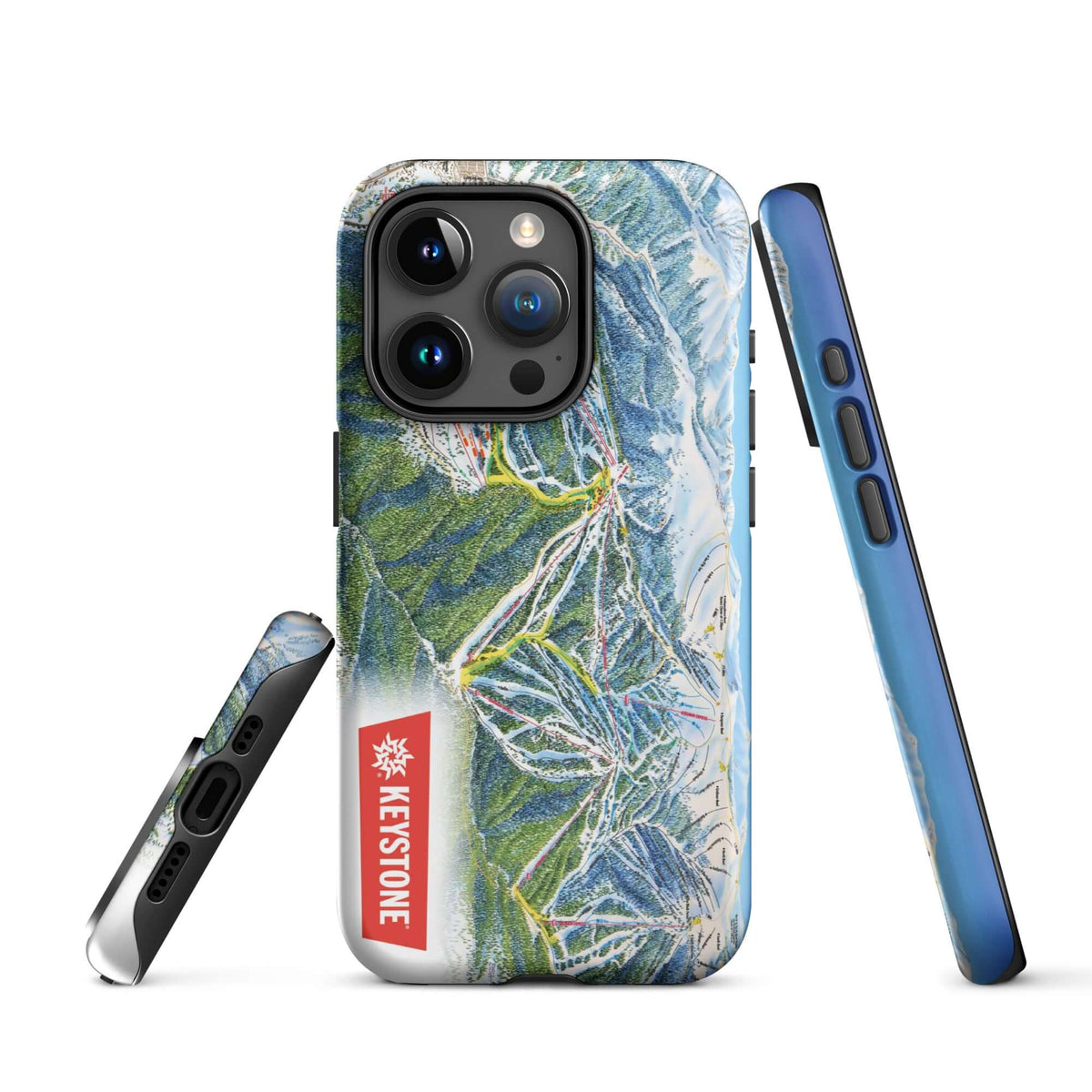 Keystone Trail Map Rugged iPhone Case with Mtns Co Trail Map Logo for ultimate protection and style.