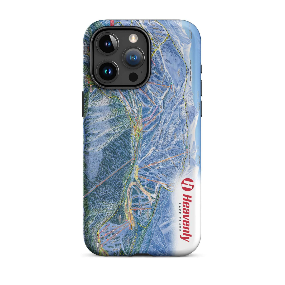 Heavenly Trail Map Rugged iPhone Case featuring the actual trail map for Mtns Co. Official licensed ski resort apparel.