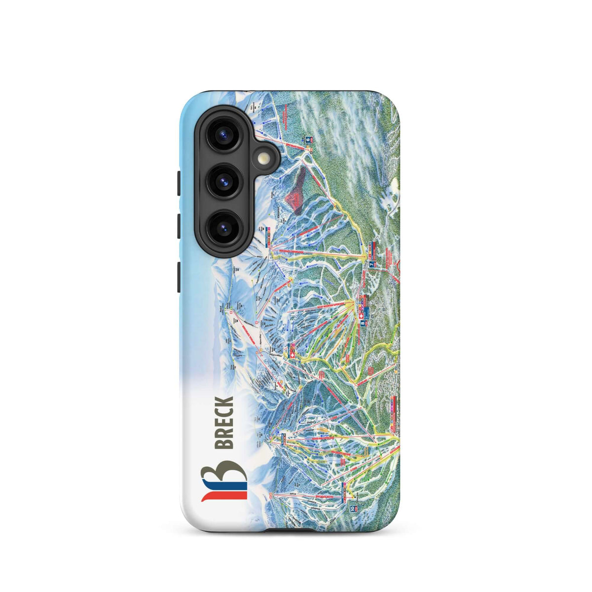 Breckenridge Trail Map Rugged Samsung Case with official licensed ski resort apparel Mtns Co Trail Map Logo.