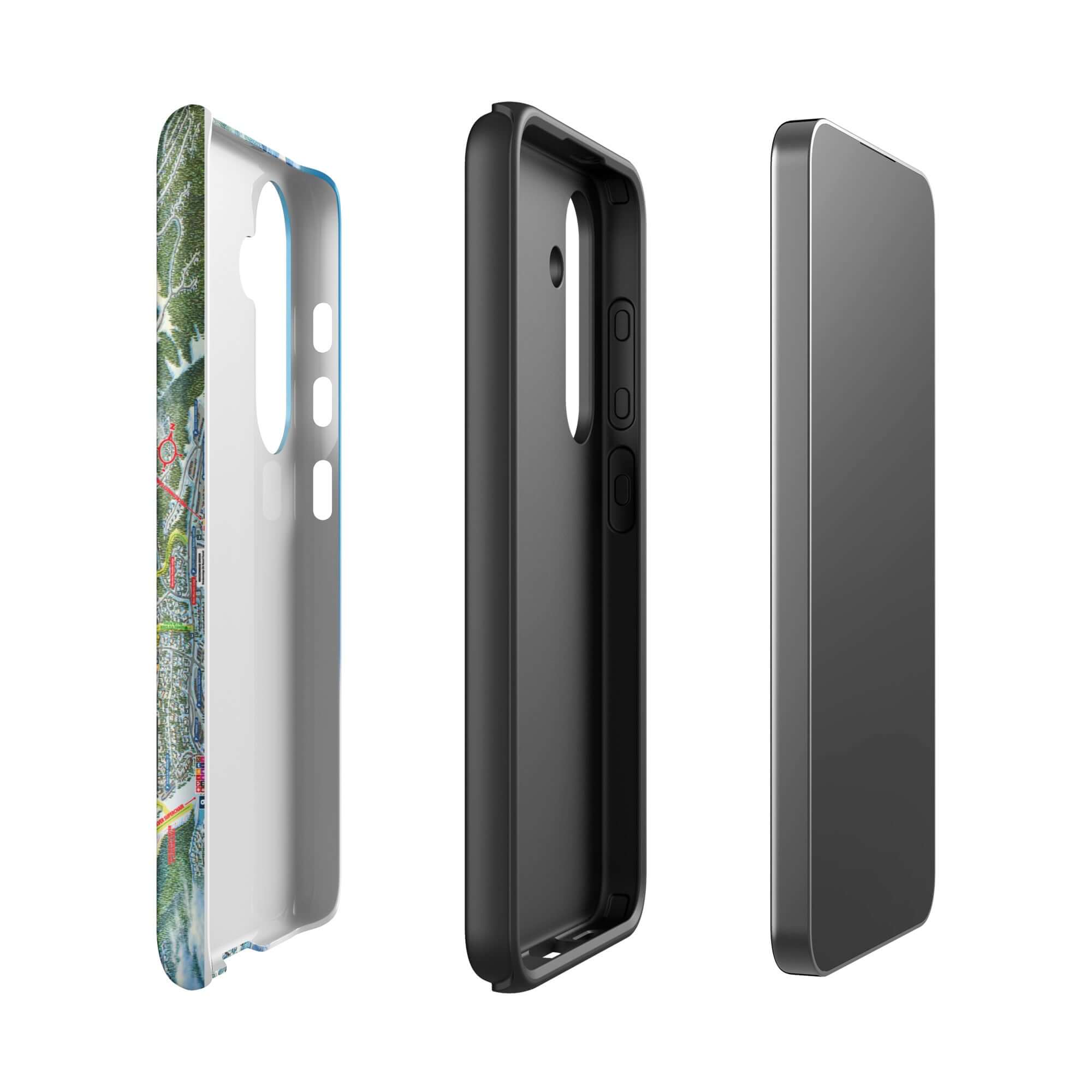 Breckenridge Trail Map Rugged Samsung Case showcasing dual-layer protection and official licensed ski resort apparel Mtns Co.