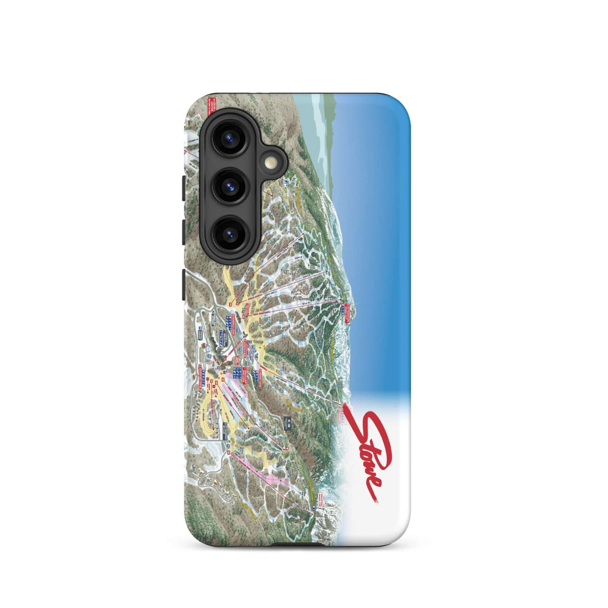Stowe Trail Map Rugged Samsung Case featuring official trail map design by Mtns Co for ski resort fans.