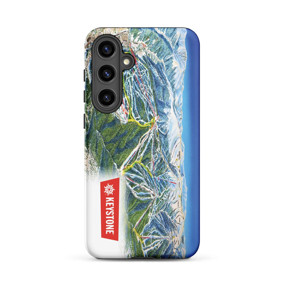 Keystone Trail Map Rugged Samsung Case featuring the official trail map and Mtns Co Trail Map Logo.