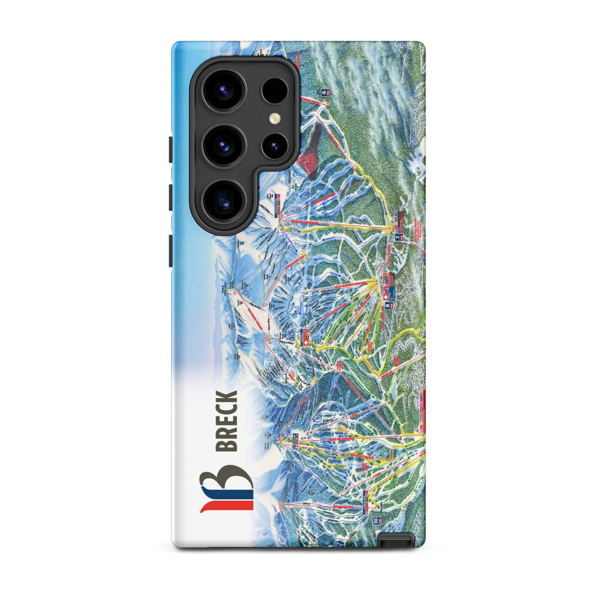Breckenridge Trail Map Rugged Samsung Case with Mtns Co Trail Map Logo featuring real ski trail map.