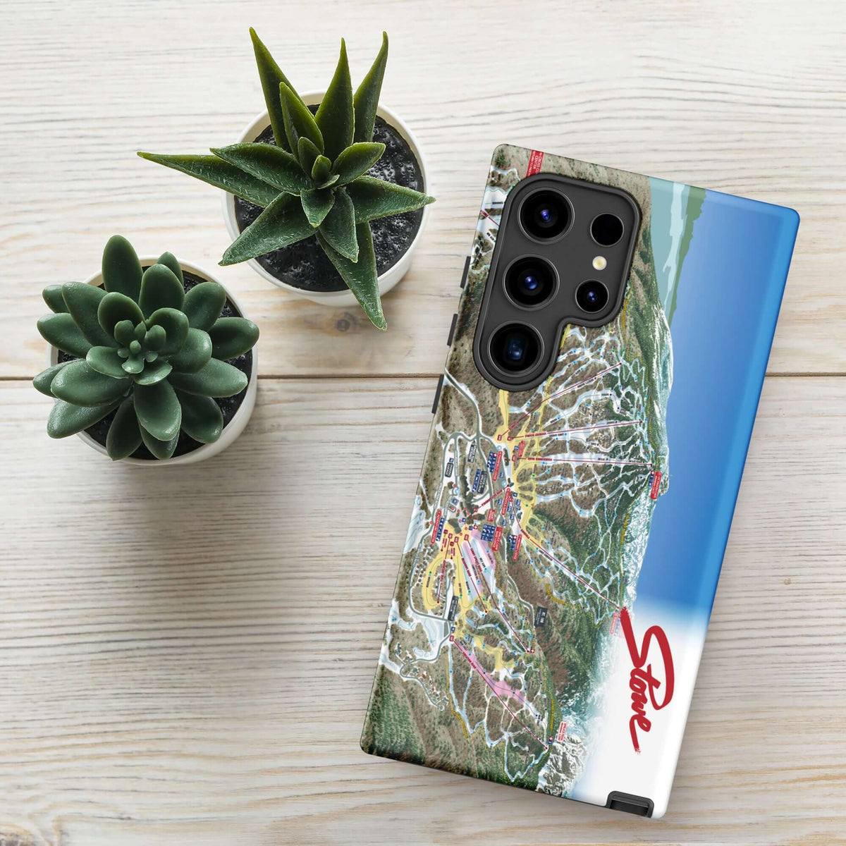 Stowe Trail Map Rugged Samsung Case by Mtns Co featuring the official ski resort trail map.
