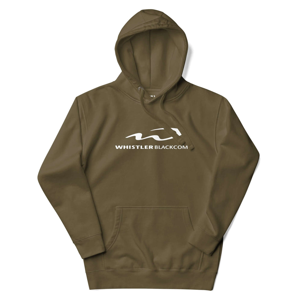Whistler Hoodie from Mtns Co featuring the official Whistler Blackcomb Resort logo, ideal for winter adventures.