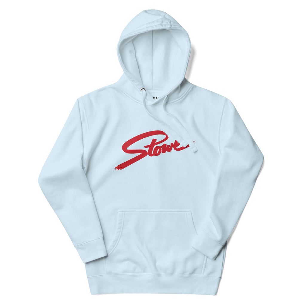 Stowe Hoodie featuring Mtns Co Trail Map Logo, perfect for winter adventures and après-ski relaxation.