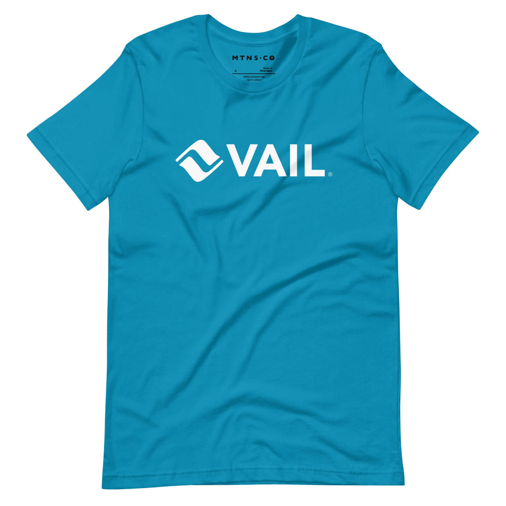 Vail T-Shirt featuring the official logo from Mtns Co, showcasing a vibrant design for ski resort apparel.