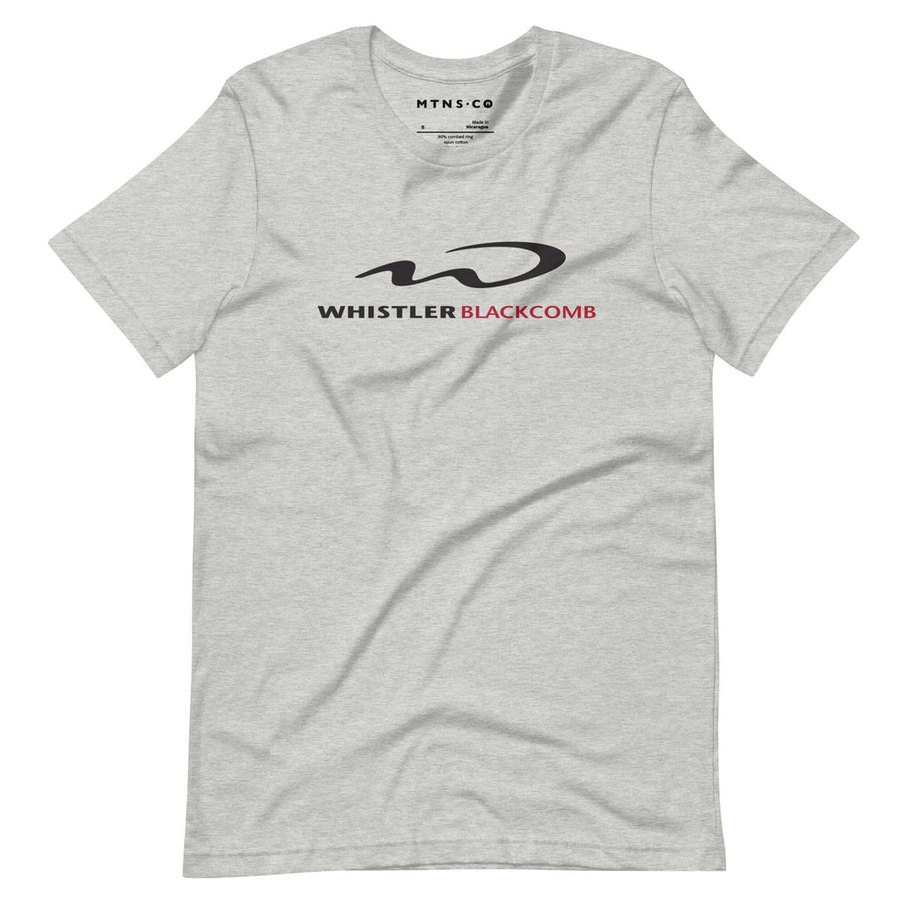 Whistler Blackcomb T-Shirt featuring Mtns Co logo, premium fabric, and official licensed ski resort apparel design.
