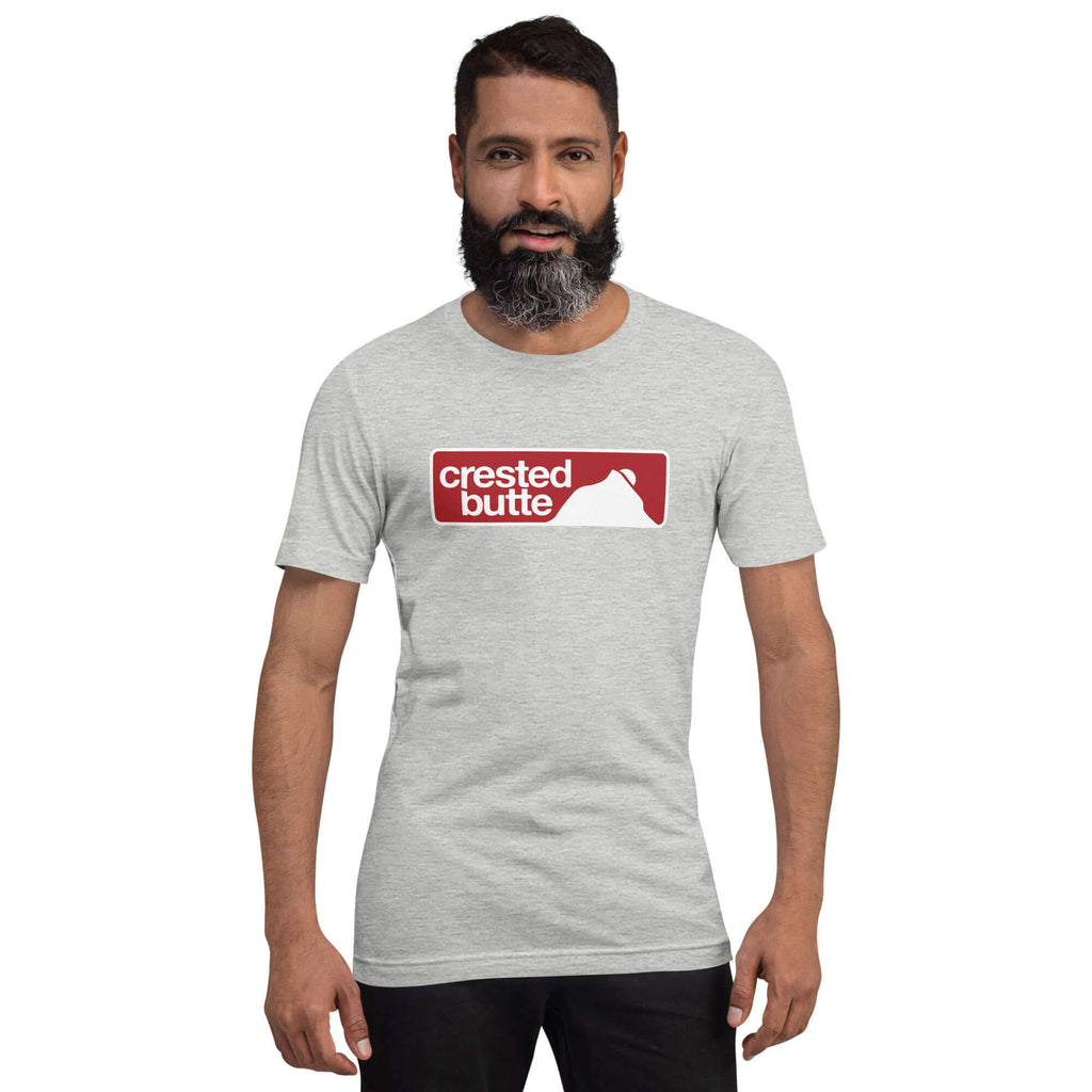 Crested Butte T-Shirt featuring the official logo from Mtns Co, perfect unisex fit for ski resort apparel.