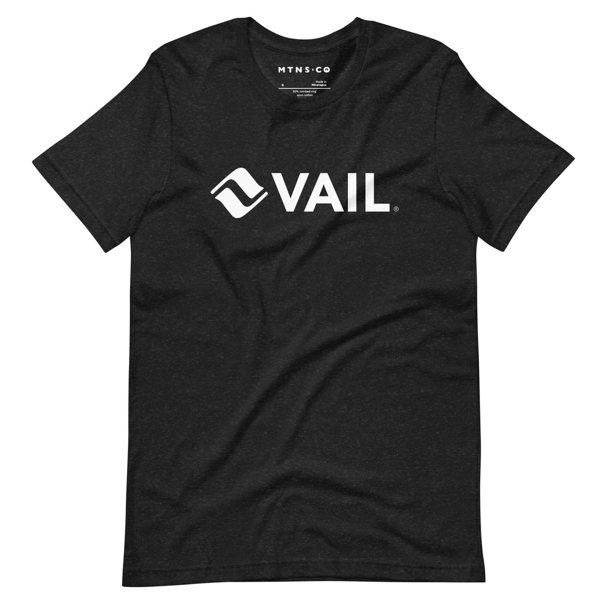 Vail T-Shirt by Mtns Co, official licensed ski resort apparel featuring the Vail logo for comfort and style.
