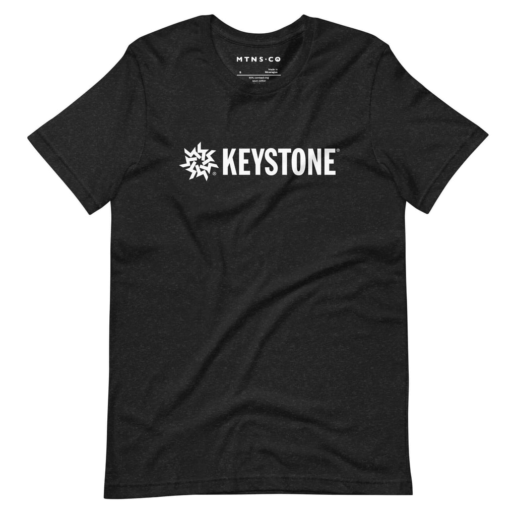 Keystone T-Shirt featuring official logo from Mtns Co, soft and durable ski resort apparel.