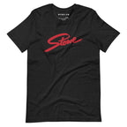 Stowe T-Shirt featuring Mtns Co logo, official licensed ski resort apparel for comfort and style.
