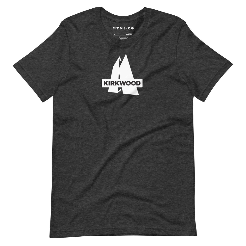 Kirkwood T-Shirt featuring the Mtns Co logo, official licensed ski resort apparel for outdoor adventures.