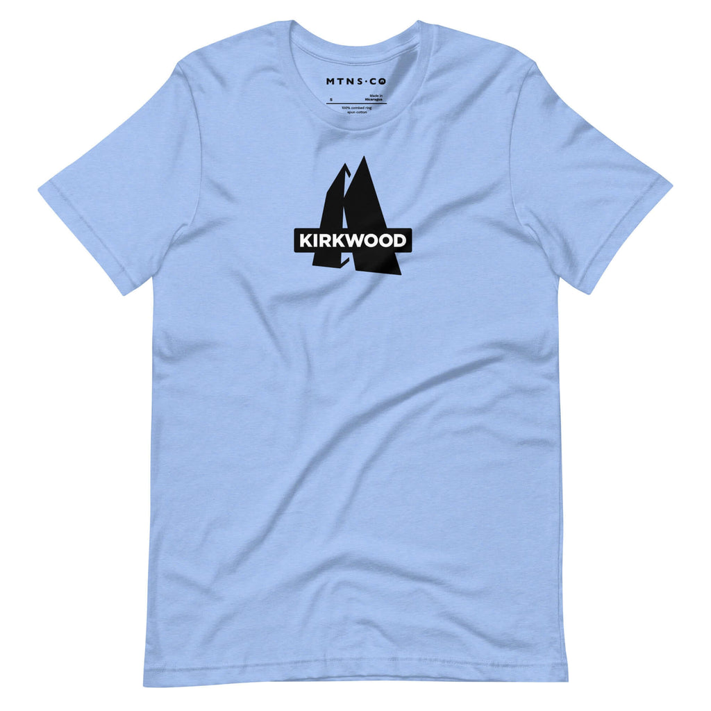 Kirkwood T-Shirt featuring MTNS CO logo, premium unisex ski resort apparel for outdoor adventures.