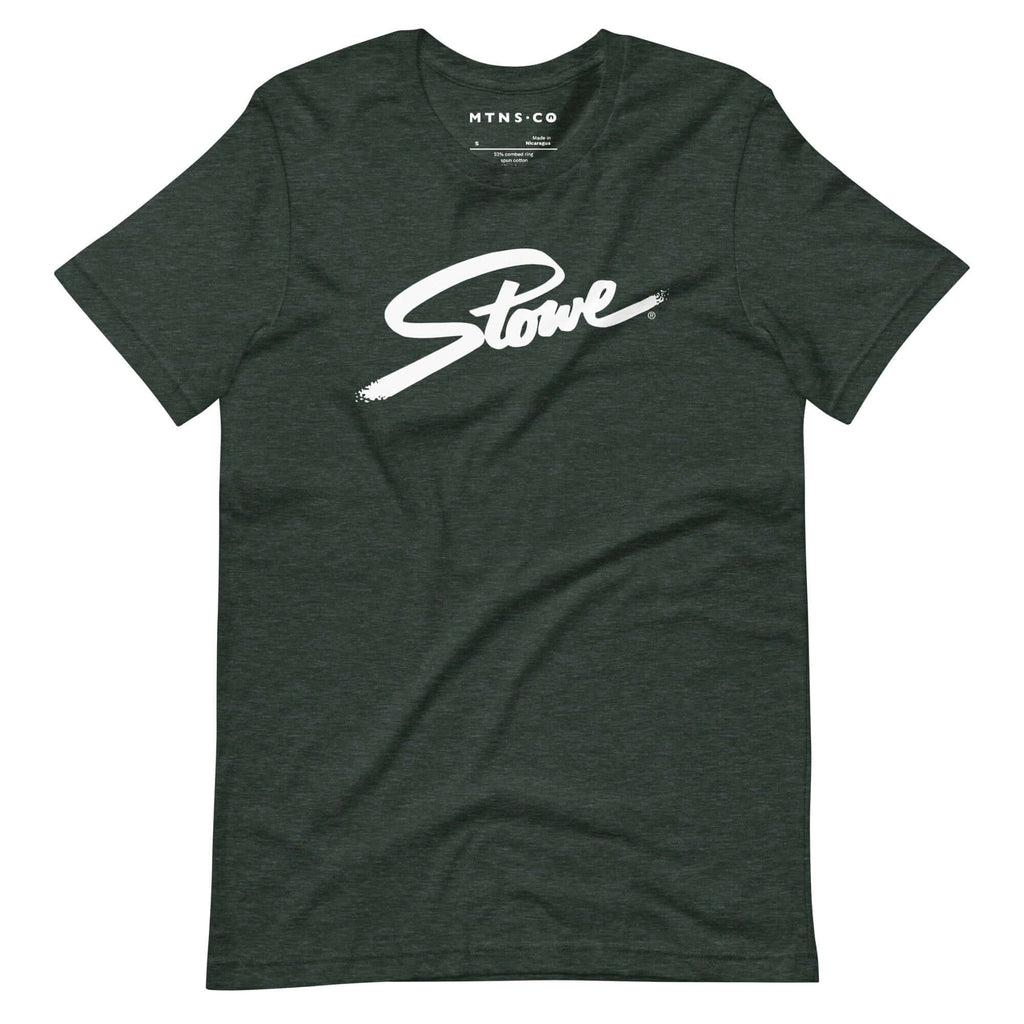 Stowe T-Shirt from Mtns Co, official licensed ski resort apparel featuring the Stowe trail map logo.